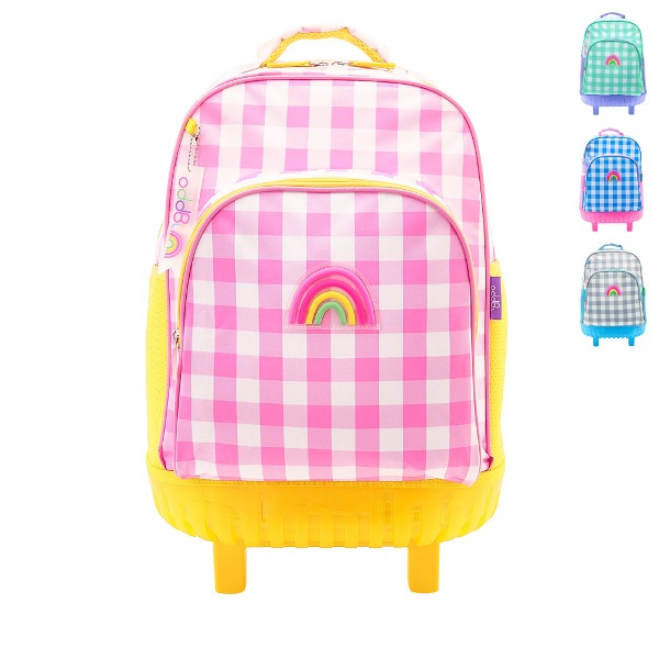 오드비 해피 체크 LED 트롤리 가방 핑크 Pink Happy Check LED Lighting Trolley Backpack oddBi